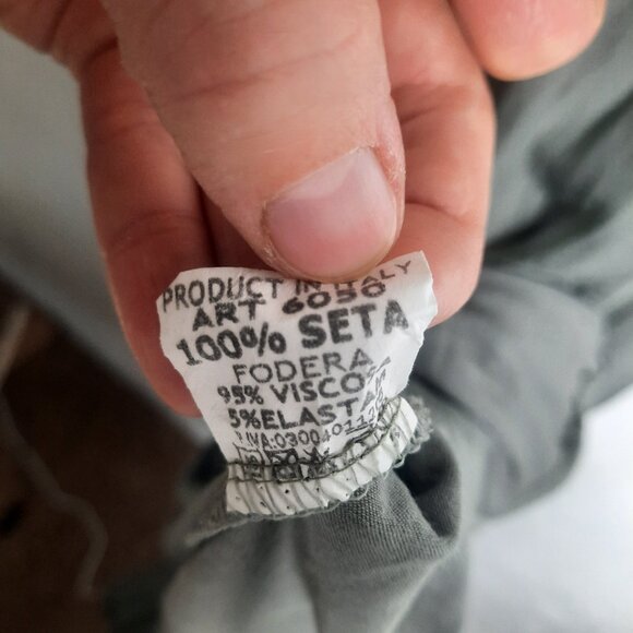 Sofia Made in Italy Army Green Silk Sleeveless Dress Size Small/Med Flowy Midi - Picture 8 of 8